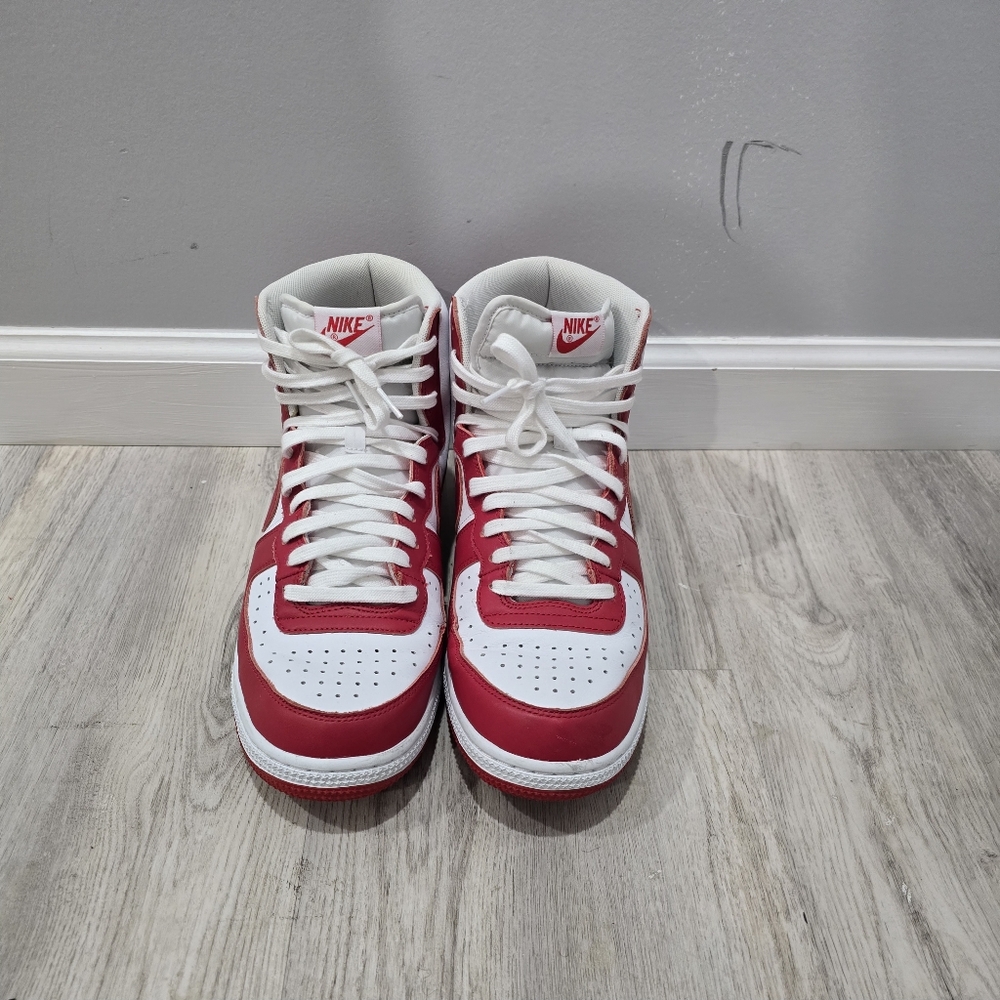 Nike red and white Nike Dunk High